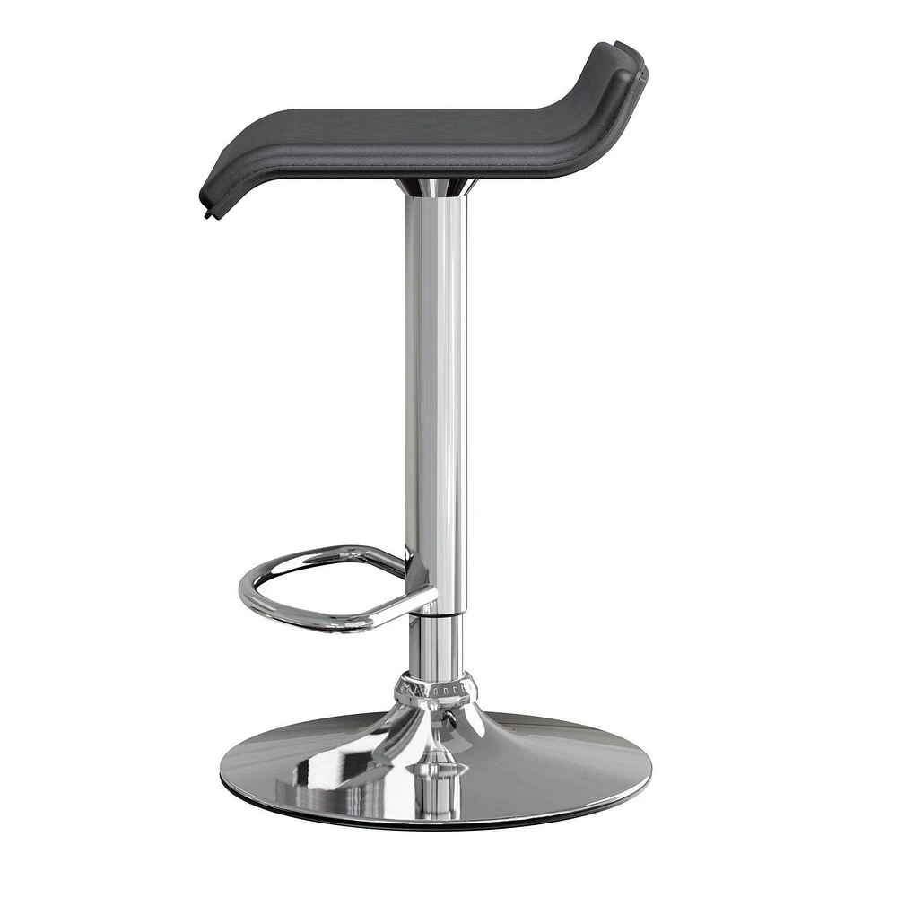 Winsome Spectrum Adjustable Swivel Stools, Black & Chrome - 93329