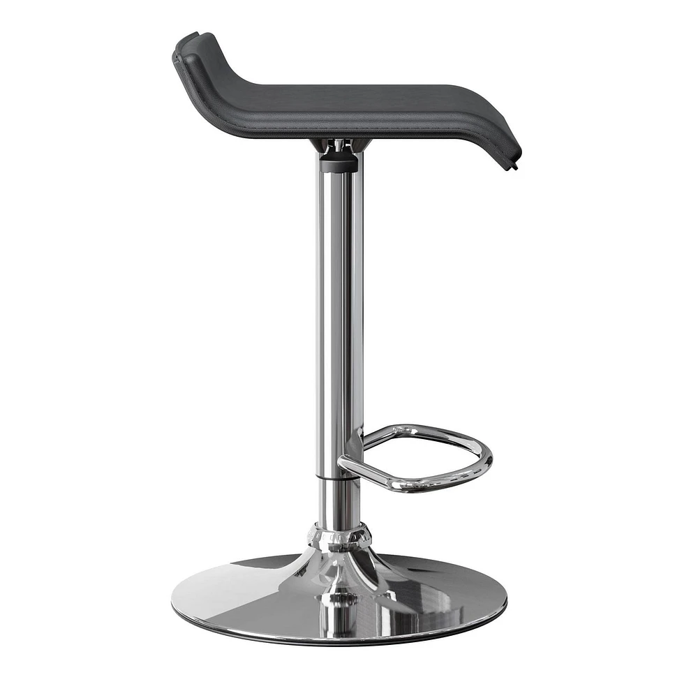 Winsome Spectrum Adjustable Swivel Stools, Black & Chrome - 93329