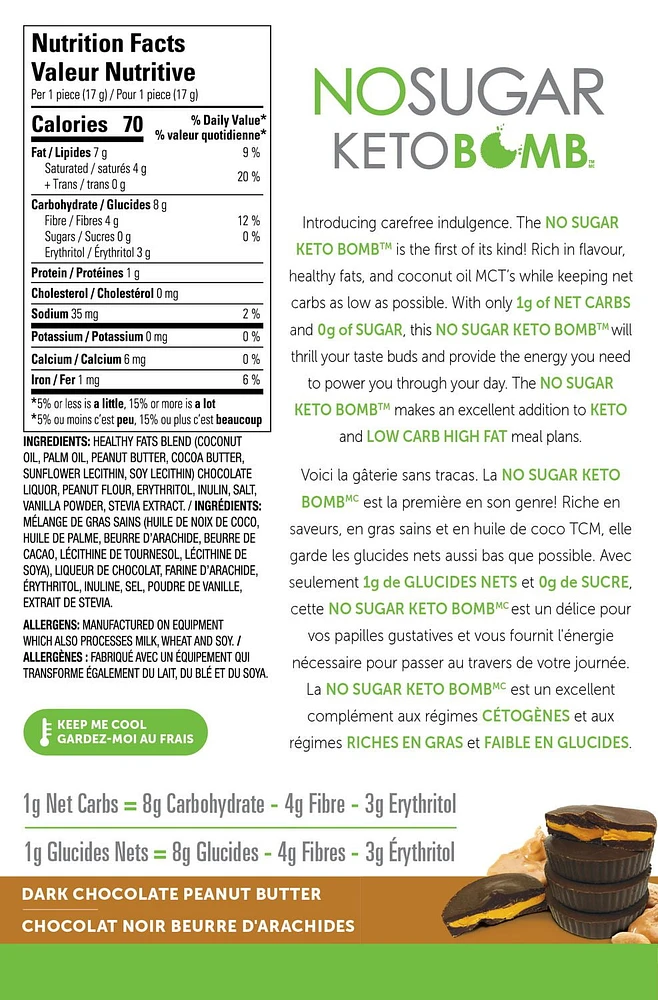 No Sugar Keto Bomb Chocolate Peanut Butter