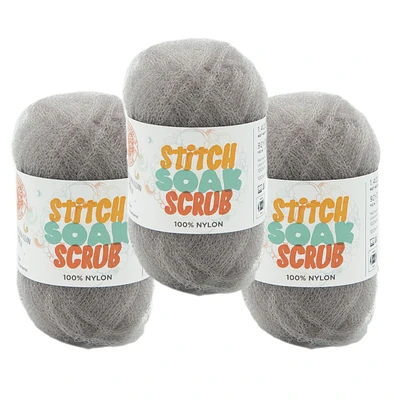 Lion Brand Stitch Soak Scrub™ Yarn #4 Medium/ Worsted Nylon Yarn 40g/ 84m 3-Pack