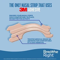 Breathe Right Nasal Strips, Large Tan | Instantly relieves nasal congestion | Drug Free, 30 Large Tan Strips