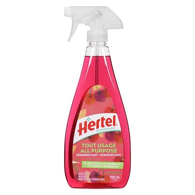 Nettoyant tout-usage à vaporiser désinfectant Hertel au parfum de cerise et amande 700 ml