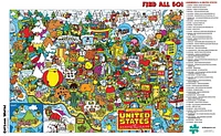 Buffalo Games - Cartoon World - US Landmarks - 500 Piece Jigsaw Puzzle