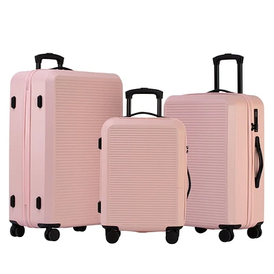 3-Piece Hardside Luggage Set: 28 Inch, 24 Inch Large Suitcases with wheels and 20 Inch Carry On Luggage