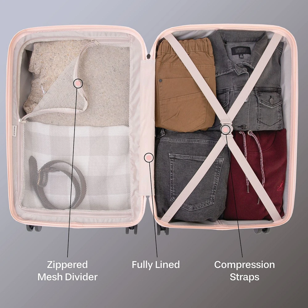 3-Piece Hardside Luggage Set: 28 Inch, 24 Inch Large Suitcases with wheels and 20 Inch Carry On Luggage
