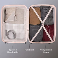 3-Piece Hardside Luggage Set: 28 Inch, 24 Inch Large Suitcases with wheels and 20 Inch Carry On Luggage