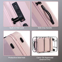 3-Piece Hardside Luggage Set: 28 Inch, 24 Inch Large Suitcases with wheels and 20 Inch Carry On Luggage