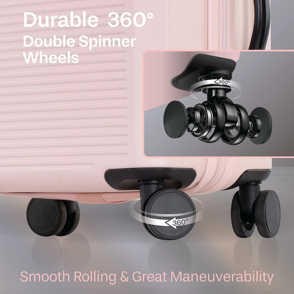 3-Piece Hardside Luggage Set: 28 Inch, 24 Inch Large Suitcases with wheels and 20 Inch Carry On Luggage