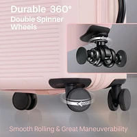 3-Piece Hardside Luggage Set: 28 Inch, 24 Inch Large Suitcases with wheels and 20 Inch Carry On Luggage