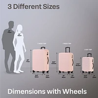 3-Piece Hardside Luggage Set: 28 Inch, 24 Inch Large Suitcases with wheels and 20 Inch Carry On Luggage