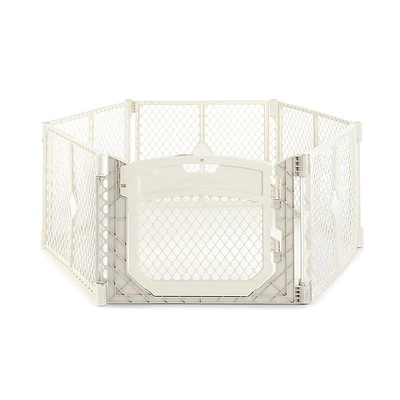 North States 6-Panel Plastic Superyard Ultimate Baby or Pet Playard with Easy Acess Extra-Wide Door - Ivory