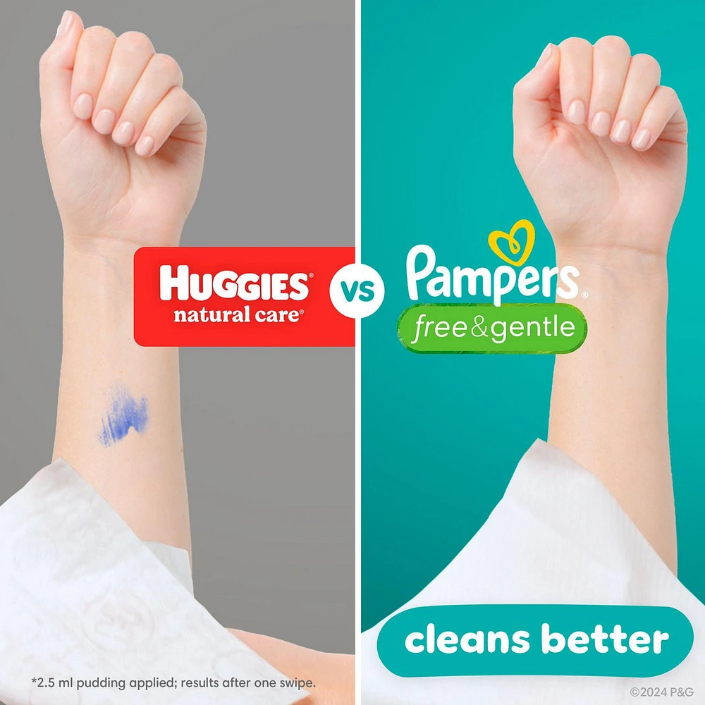 Lingettes pour bébés Pampers pur et délicat, 99 % d’eau, hypoallergéniques, non parfumées, entièrement à base de plantes, lingettes pour bébés sans plastique, 468 lingettes pour bébés au total (6X emballages rabattables)