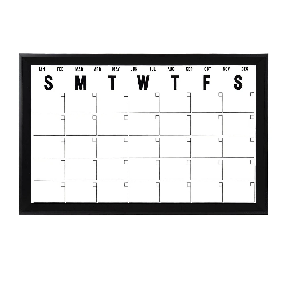 Hometrends Horizontal Black Framed Clear Calendar