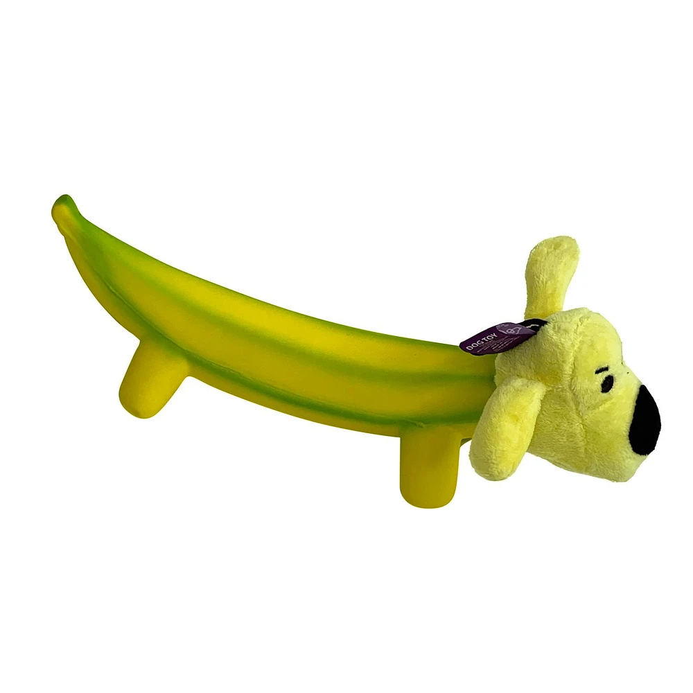 Multipet Smiling Loofa Dog, Peluche et Jouet Pour Chien Banane en Latex