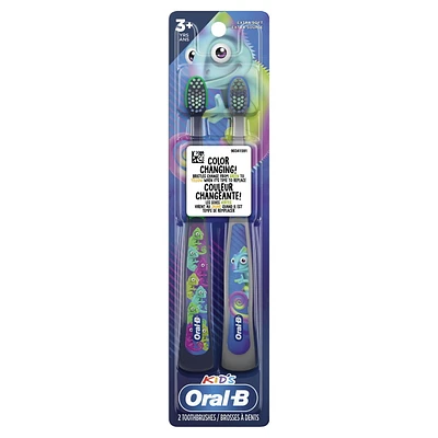 Brosse à dents manuelle Oral-B pour enfants de 3 ans et plus, extra souple 2 unités