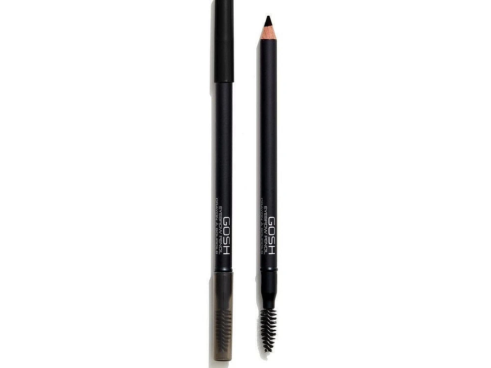 GOSH - Eye Brow Pencil - Noir Doux 2en1/SANS PARFUM/VEGAN
