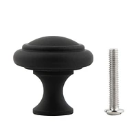 Era Elegant Knob 2-Pack Matte Black, 1.18 x 1.18 x 1.14 in.