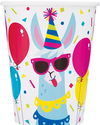 8 Llama Paper Cups, 8 ct 9 ounce Paper Cups