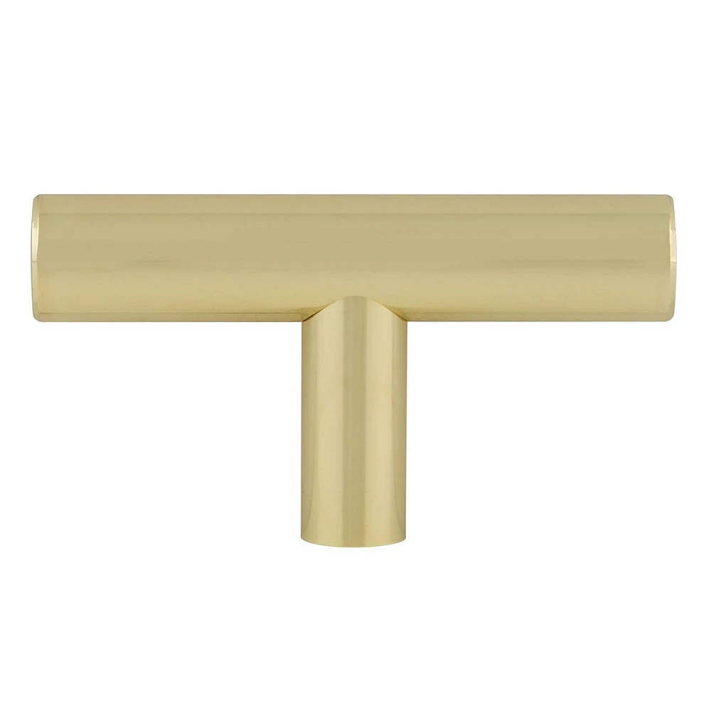 Era Rounded T Knob 2-Pack Brushed Gold, 2.36 x 0.60 x 1.26 in.