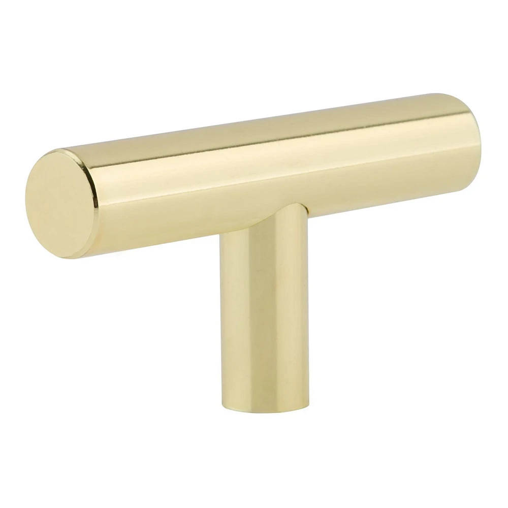 Era Rounded T Knob 2-Pack Brushed Gold, 2.36 x 0.60 x 1.26 in.