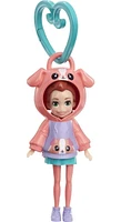 Polly Pocket Travel Toys, Friend Clips Lila Doll with Puppy Hoodie and Heart-Shaped Clip