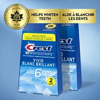 Crest 3D Whitestrips Classic Vivid At-home Teeth Whitening Kit, 10 Treatments, 6 Levels Whiter, Pack of 2, 20 Treatments