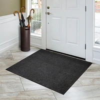 3 ft. x 4 ft. Platinum Needlepunch Charcoal Doormat with Vinyl Backing