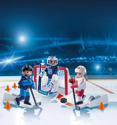 PLAYMOBIL NHL Shootout Carry Case 9177 Play Set, Age 5+, 27 pcs