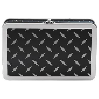 Find It Tin Pencil Box -Silver and Black Treadplate