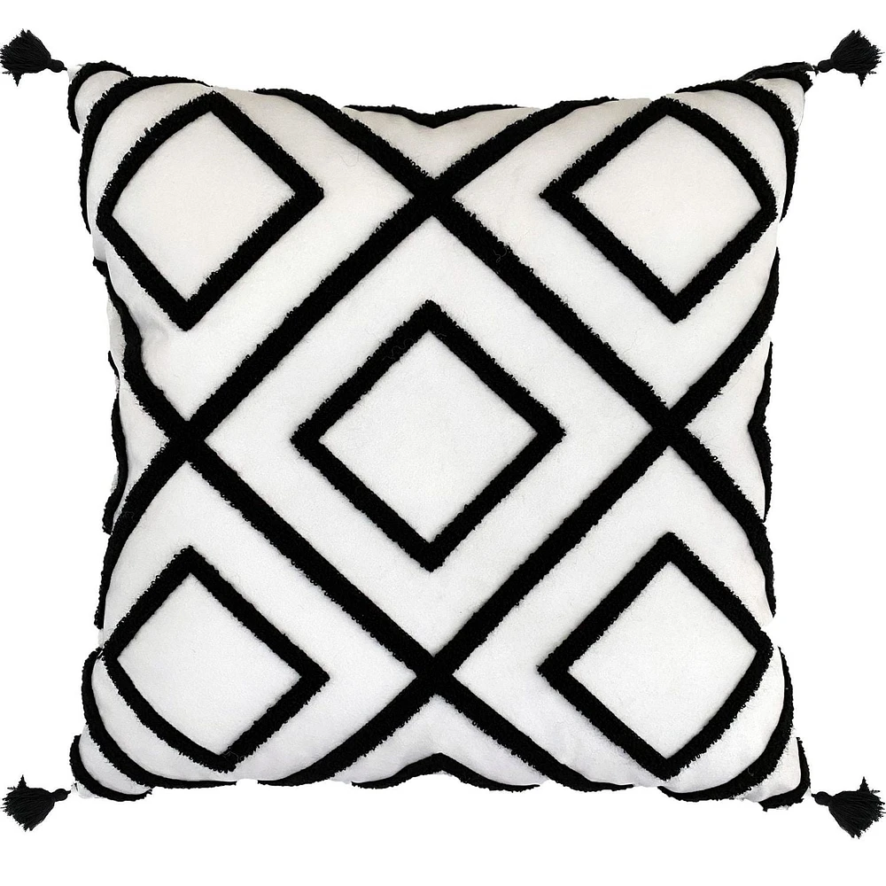 hometrends Zig Zag Black Decorative Pillow, 18"x18"