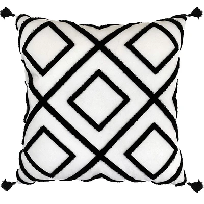 hometrends Zig Zag Black Decorative Pillow, 18"x18"