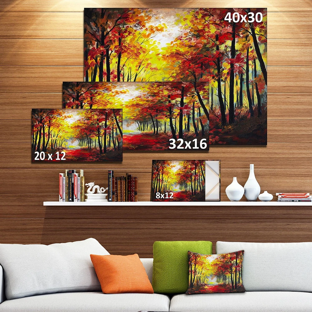 Impression sur toile « Walk Through Autumn Forest » Design Art