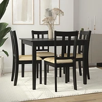 Dorel Living Redmond 5-Piece Traditional Dining Set, Black/Beige