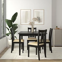 Dorel Living Redmond 5-Piece Traditional Dining Set, Black/Beige