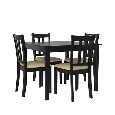 Dorel Living Redmond 5-Piece Traditional Dining Set, Black/Beige