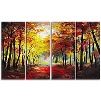 Design Art Walk through Autumn Forest Canvas Print