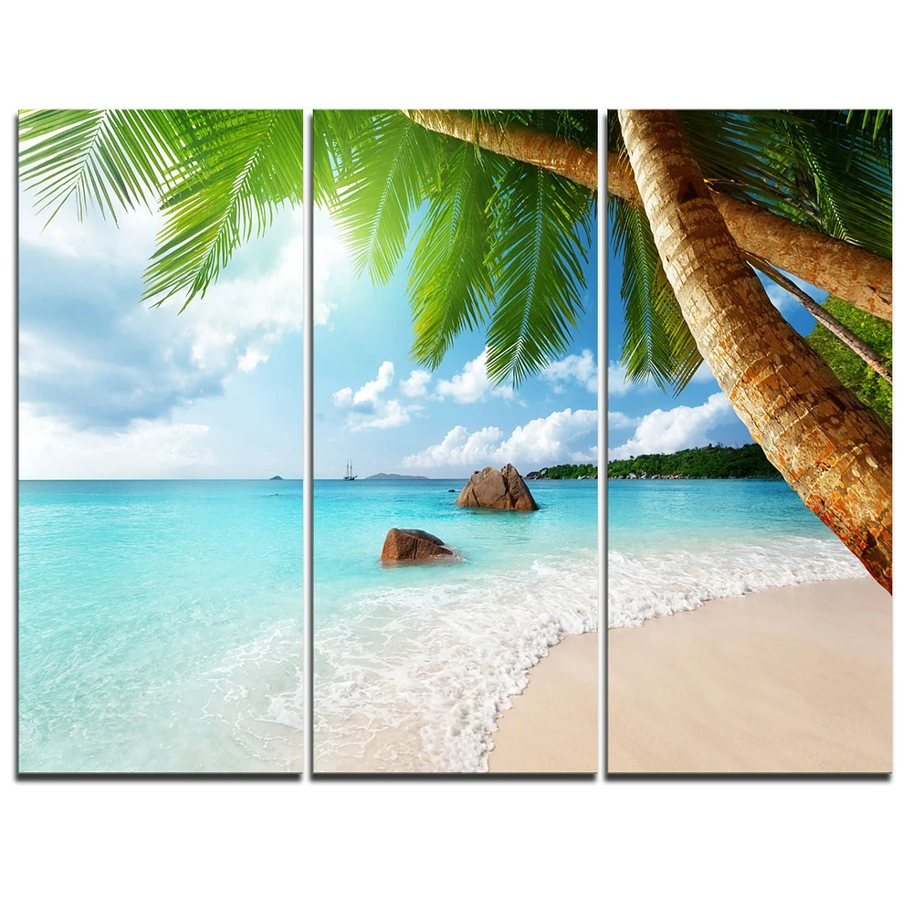 Design Art Praslin Island Seychelles Beach Seashore Photo Canvas Art Print