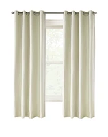 Maeve Room Darkening Grommet Curtain Panel Pair 52"x 95" in White