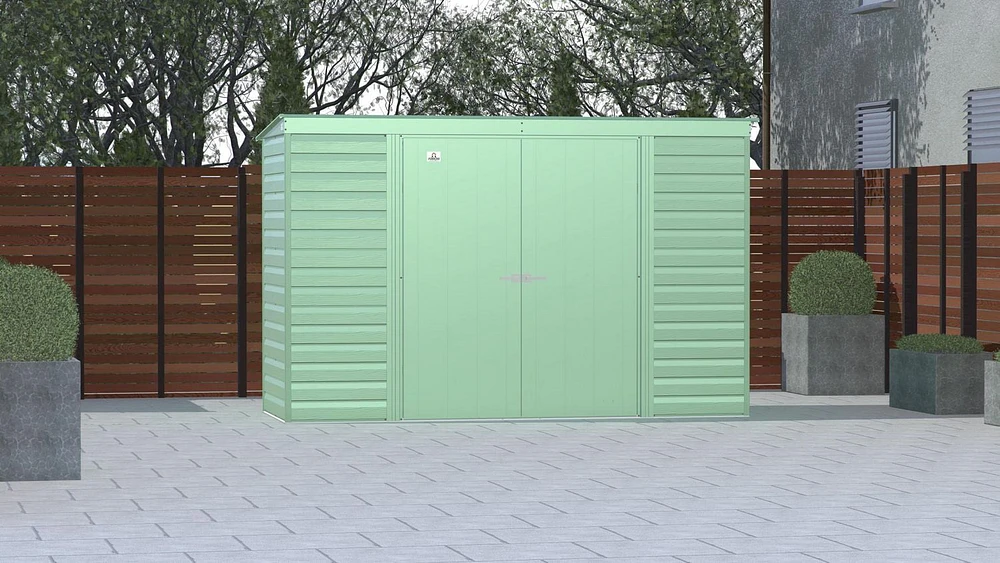 Arrow Select Steel Storage Shed, 10x4, Sage Green