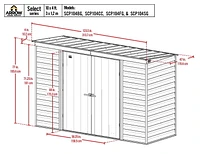 Arrow Select Steel Storage Shed, 10x4, Sage Green