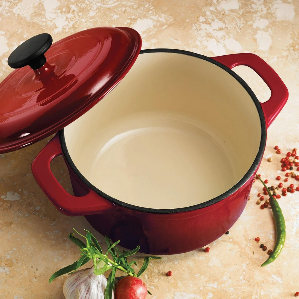 Tramontina 3.5 Qt Enameled Cast Iron Covered Dutch Oven - Red