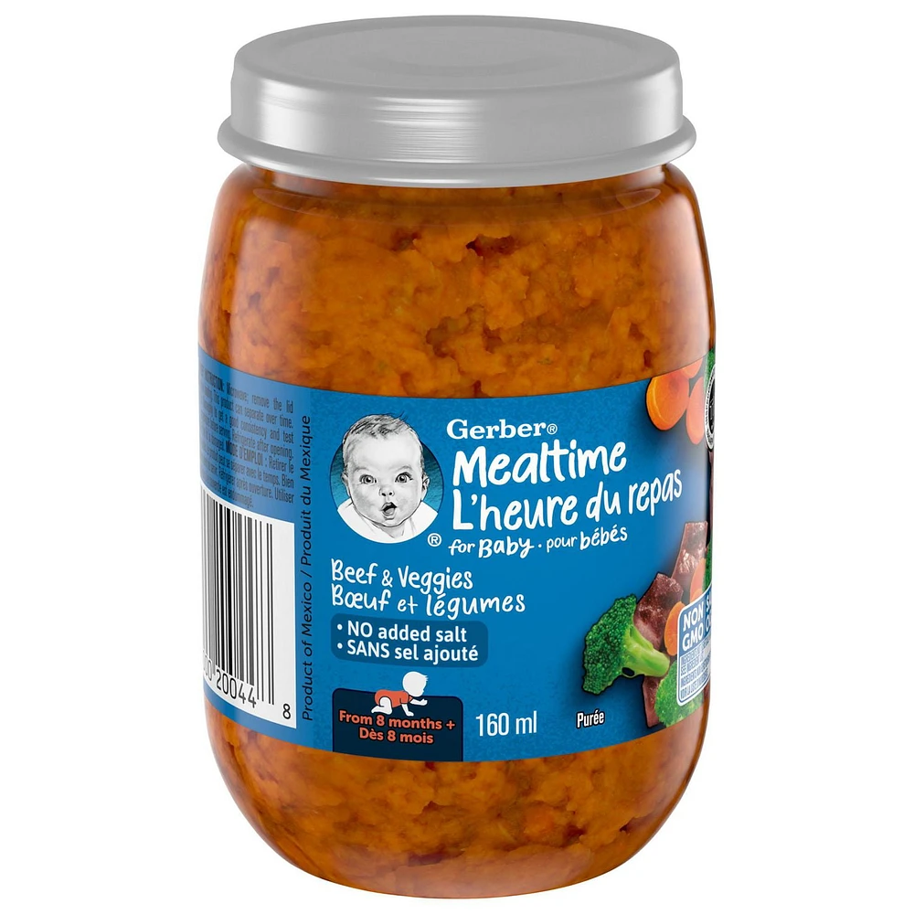 Mealtime Purée Beef And Veggies Jar, 160 mL