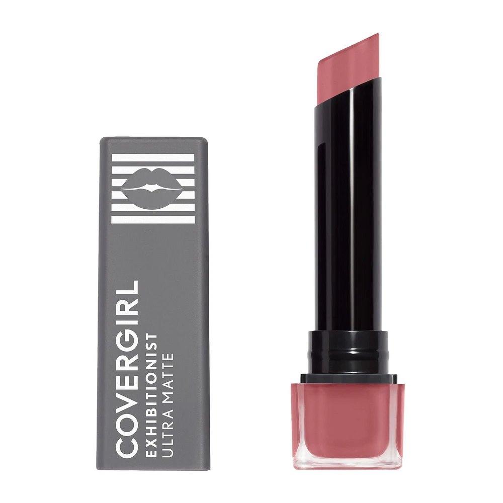 COVERGIRL Rouge à lèvres Ultra Mat Exhibitionist, ne craque pas, augmente l'hydratation des lèvres jusqu'à 40%, dure jusqu'à 24h, 100 % Sans Cruauté Rouge à lèvres mat richement coloré