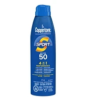 Coppertone Sport Écran Solaire en Vaporisation Continue FPS 50, Résitant à l'eau 177 ml