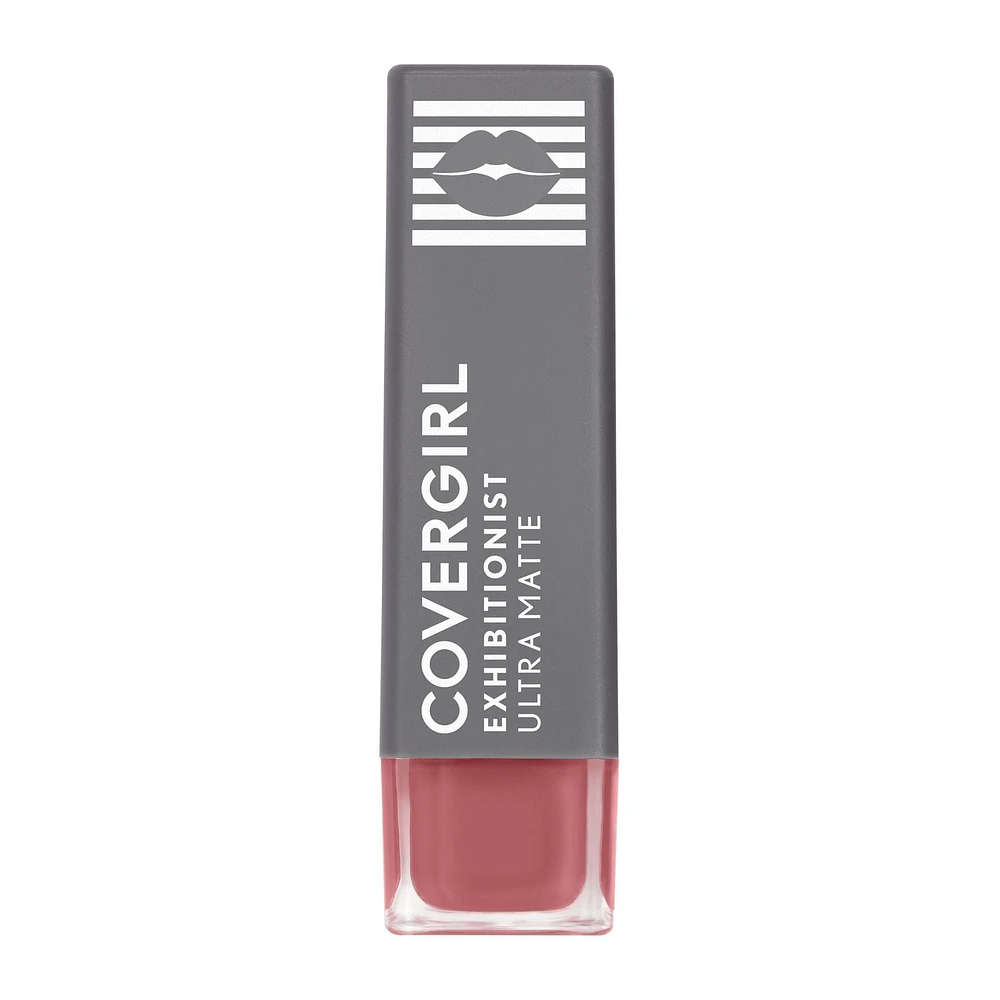 COVERGIRL Rouge à lèvres Ultra Mat Exhibitionist, ne craque pas, augmente l'hydratation des lèvres jusqu'à 40%, dure jusqu'à 24h, 100 % Sans Cruauté Rouge à lèvres mat richement coloré