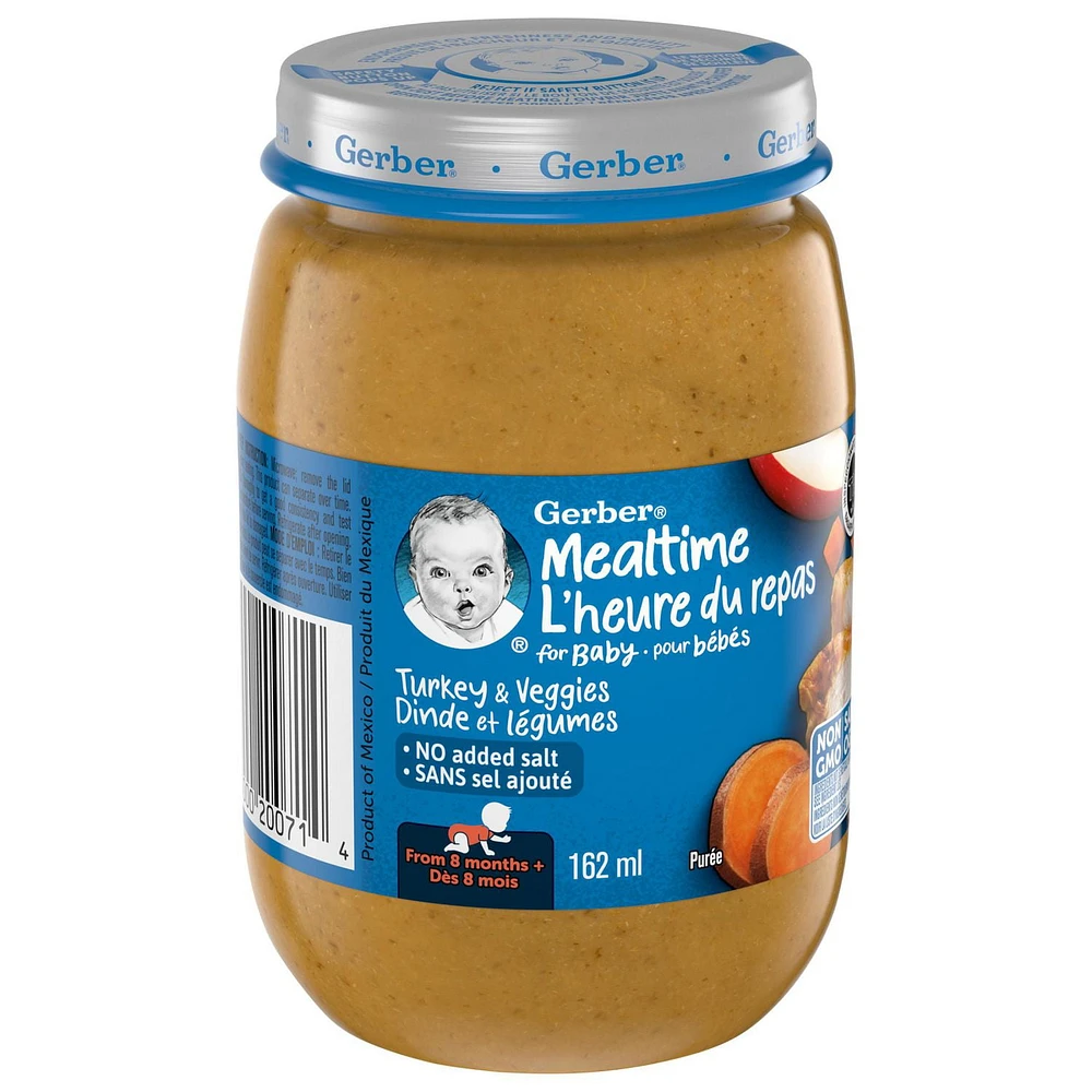 Mealtime Purée Turkey And Veggies Jar, 162 mL