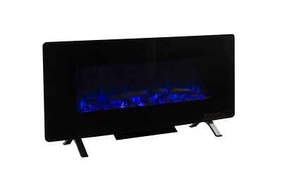 Muskoka 42 inch Curved Front Wall Mount Electric Fireplace - Black Glass 320-42C-10