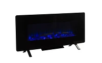 Muskoka 42 inch Curved Front Wall Mount Electric Fireplace - Black Glass 320-42C-10