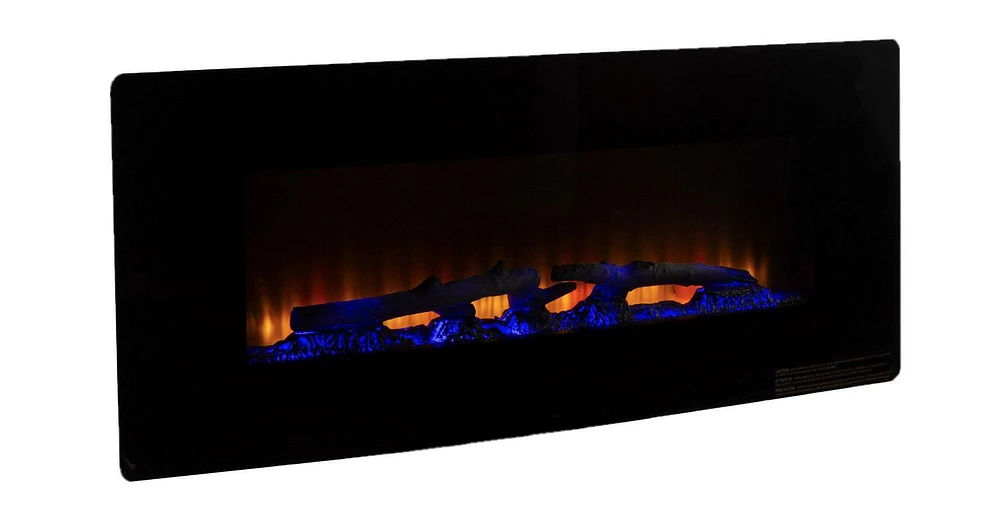 Muskoka 42 inch Curved Front Wall Mount Electric Fireplace - Black Glass 320-42C-10