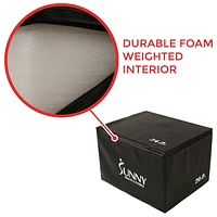 Sunny Health & Fitness Foam Plyo Box, 440lb Weight Capacity with 3 in 1 Height Adjustment -  76 cm / 61 cm / 51 cm for Plyometric Training and Conditioning